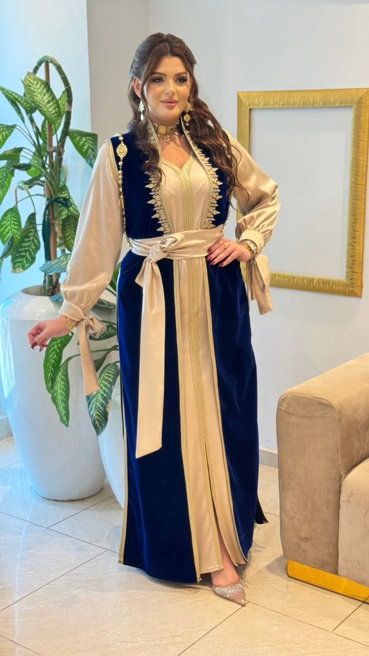 قفطان 2 بياس و كاب موبرا مع الحزام