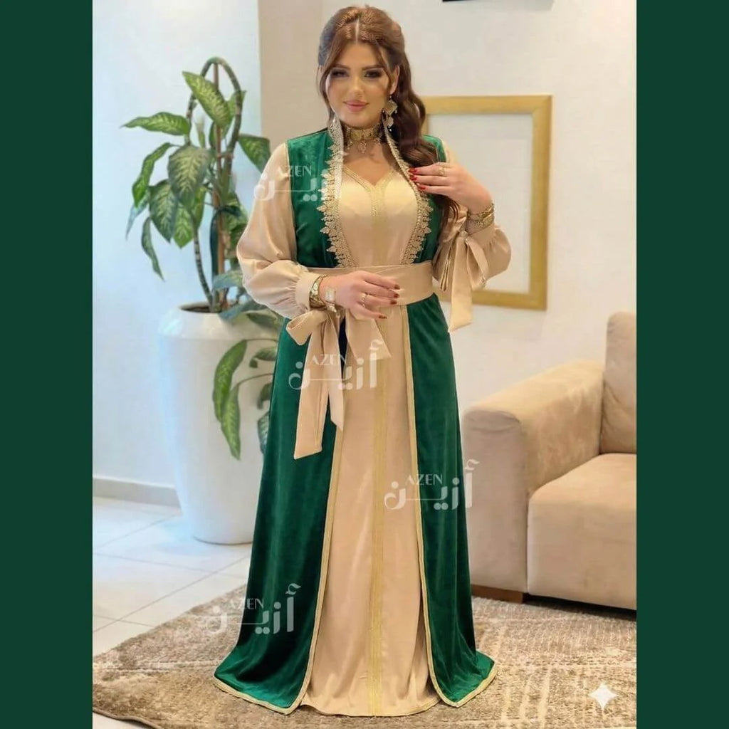 قفطان 2 بياس و كاب موبرا مع الحزام